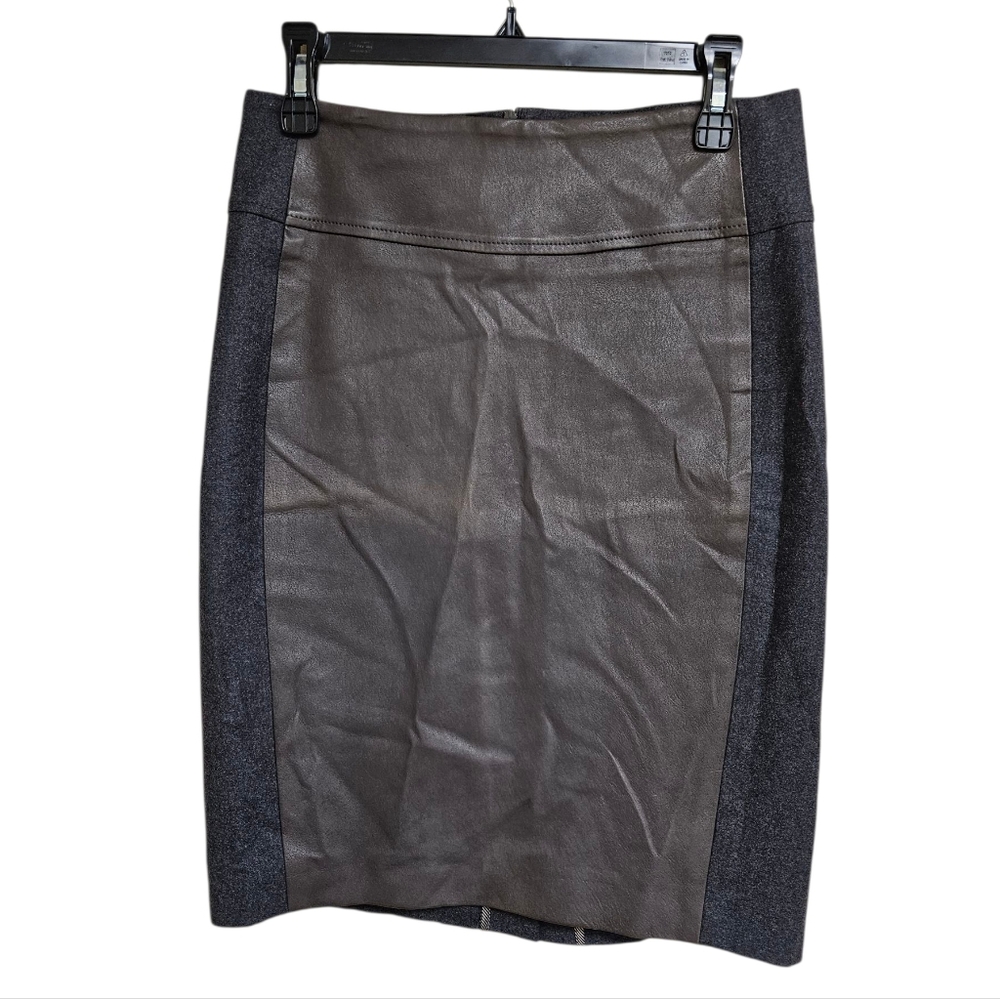 Brunello Cucinelli Pencil Skirt Virgin W Lined Zip Gray Women Sz 4 Made in Italy